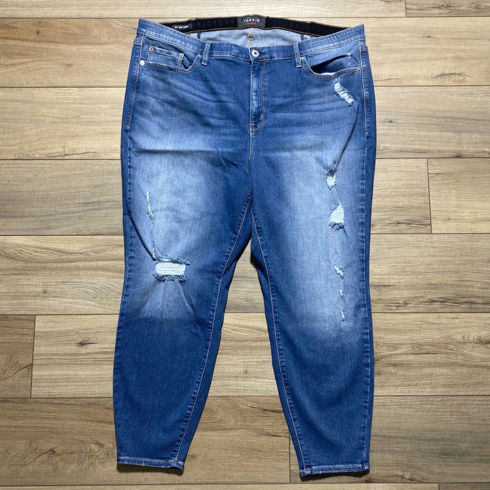 Torrid Womens Sky High Skinny Premium Stretch High Rise Jeans 26R Blue